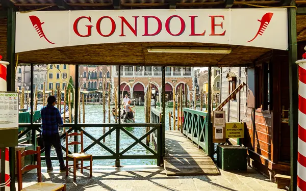 Santa Sofia gondola and traghetto station, Venice, Italy.