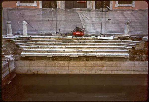 Istrian stone canal walls and steps, Venice, 1999