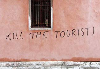anti-tourist graffiti in Venice
