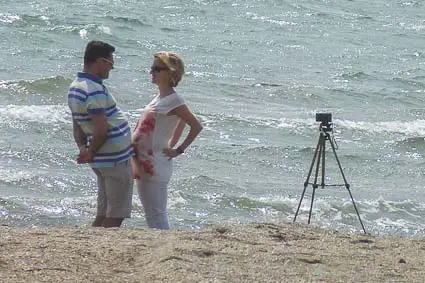 Couple on Lido di Venezia beach