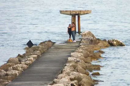 Breakwater on Lido di Venezia beach