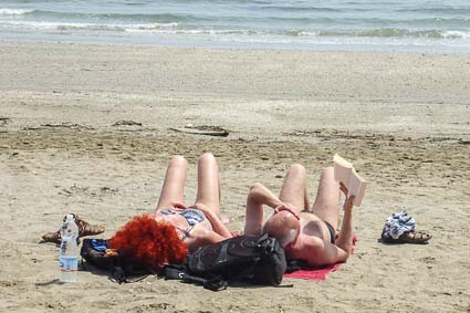 Sunbathers on Lido di Venezia