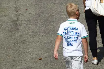 Boy with English t-shirt