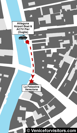 La Palazzina Veneziana walking directions map