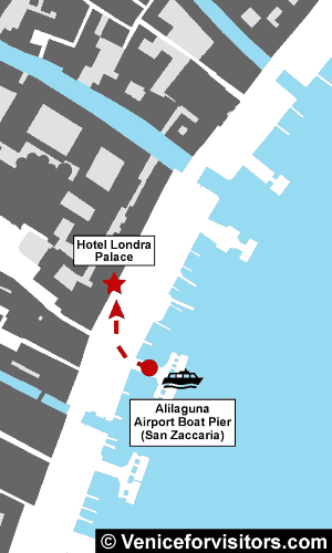 Hotel Londra Palace map directions