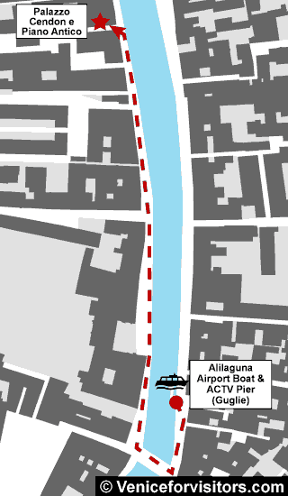 Palazzo Cendon Piano Antico walking map