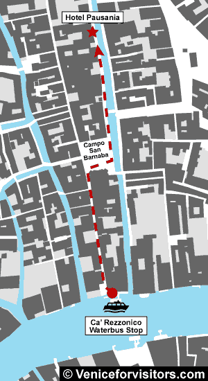 Map to hotel Pausania