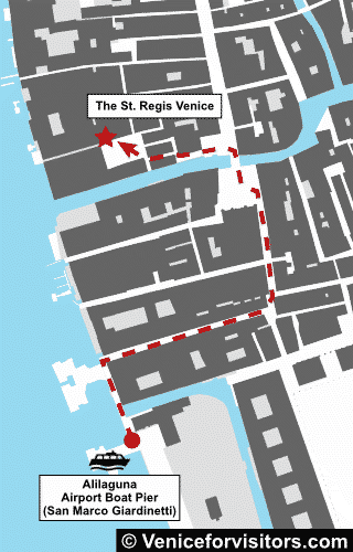 The St. Regis Venice directions map
