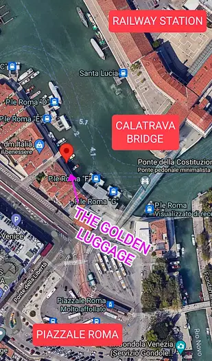 Map for The Golden Luggage, Venice