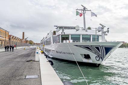 Uniworld ship at Santa Maria pier in Venice