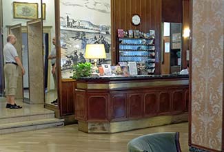 Hotel Continental reception desk