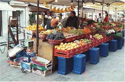 Fruit and vegetable stall in Venice