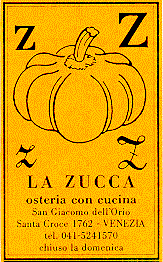 Venice, Italy dining - Zucca