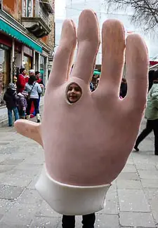 Glove costume at Venice Carnival