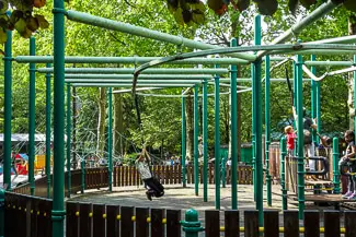 Overhead ride in Luxembourg Gardens playground